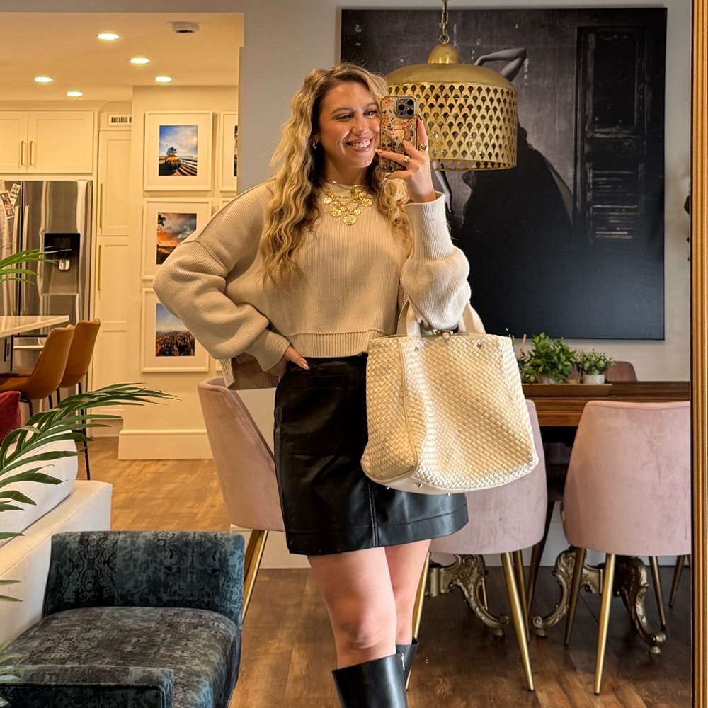 Anthropologie Colette Faux Leather Mini Skirt